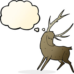 cartoon stag with thought bubble