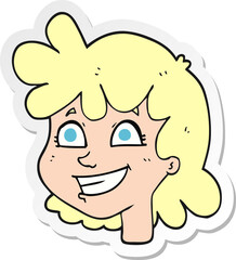 Obraz na płótnie Canvas sticker of a cartoon female face