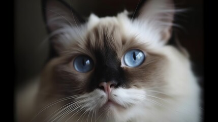 Beautiful Ragdoll Cat. A Portrait of Grace and Adventure.