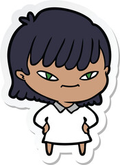 sticker of a cartoon woman