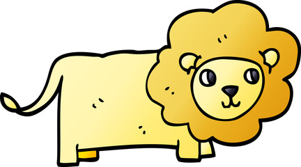 cartoon doodle lion