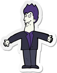 sticker of a cartoon vampire man
