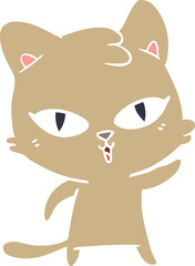 flat color style cartoon cat