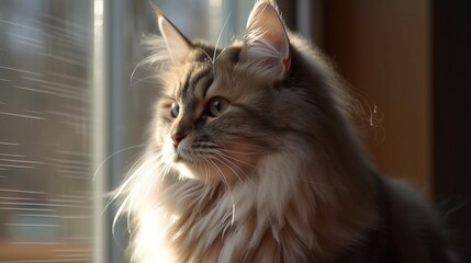 Beautiful Siberian Cat. A Portrait of Grace and Adventure.