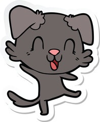 Obraz na płótnie Canvas sticker of a laughing cartoon dog