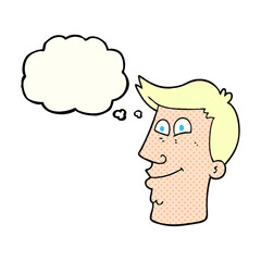 thought bubble cartoon male face