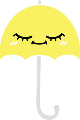 flat color retro cartoon umbrella