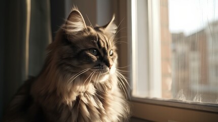 Beautiful Siberian Cat. A Portrait of Grace and Adventure.