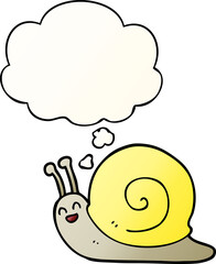 cartoon snail and thought bubble in smooth gradient style