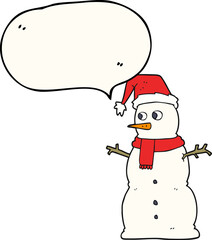 speech bubble cartoon snowman