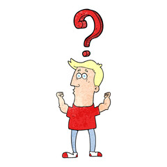 textured cartoon man with question