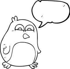 speech bubble cartoon penguin