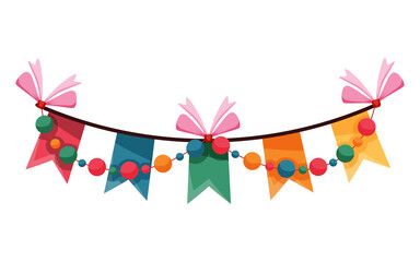 colorful garlands party banner