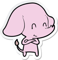 sticker of a cute cartoon elephant
