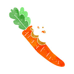 retro cartoon bitten carrot
