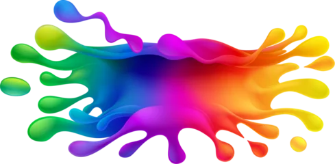 Foto op Aluminium A rainbow color or colorful paint splash splat splatter design © Christos Georghiou