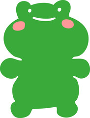 funny cartoon doodle frog