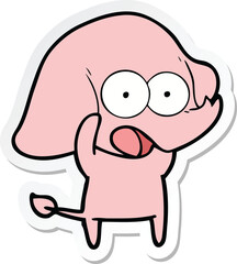 sticker of a cute cartoon elephant