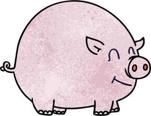 quirky hand drawn cartoon pig