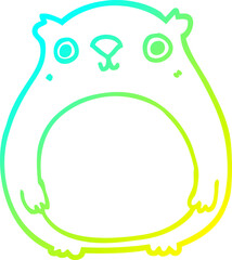 cold gradient line drawing cartoon bear