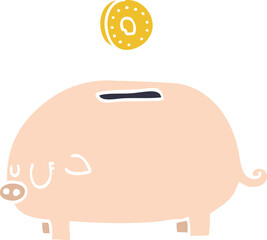 cartoon doodle piggy bank