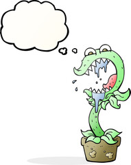 thought bubble cartoon carnivorous plant