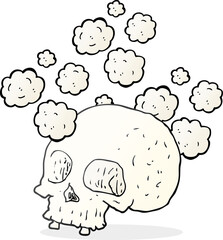 cartoon old skull
