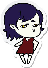 sticker of a cartoon vampire girl