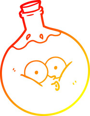 warm gradient line drawing cartoon potion