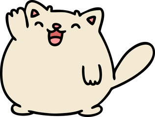 cute cartoon cat waving