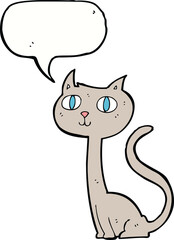 cartoon cat with speech bubble