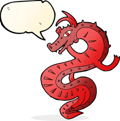 saxon dragon cartoon with speech bubble