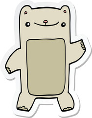 sticker of a cartoon teddy bear
