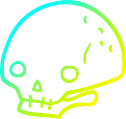 cold gradient line drawing cartoon spooky skull