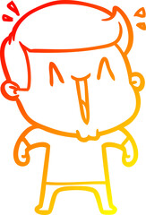 warm gradient line drawing cartoon excited man