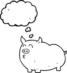 thought bubble cartoon pig