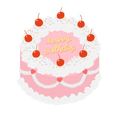 illustrator cake birthday by digital oil painting 