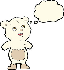 cartoon polar bear with thought bubble