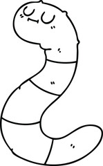 quirky line drawing cartoon worm
