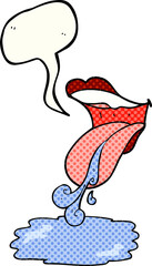 comic book speech bubble cartoon mouth drooling