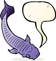 cartoon fish with speech bubble