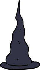 cartoon doodle witch hat
