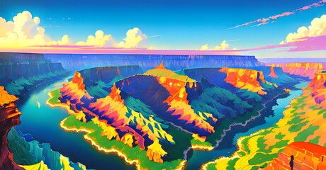 Obraz na płótnie Canvas Majestic Large Grand antelope canyon style background design created using Generative AI