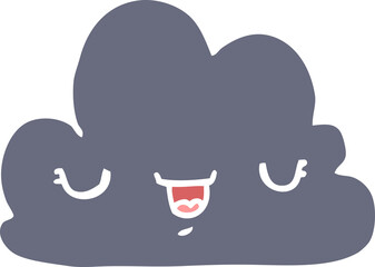 cute flat color style cartoon cloud