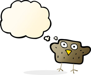 cartoon bird with thought bubble