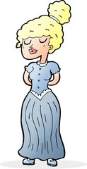 cartoon pretty victorian woman