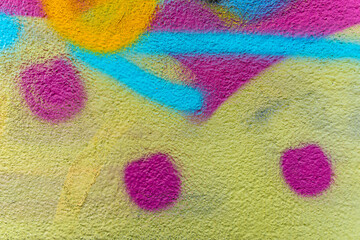 Fototapeta na wymiar underground art of colorful aerosol graffiti on a street city wall , bright drawing of a modern urban painter in new style