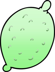 quirky gradient shaded cartoon lime