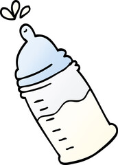 cartoon doodle baby bottle