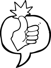 speech bubble cartoon thumbs up
